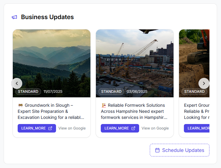 Schedule Google Business Updates