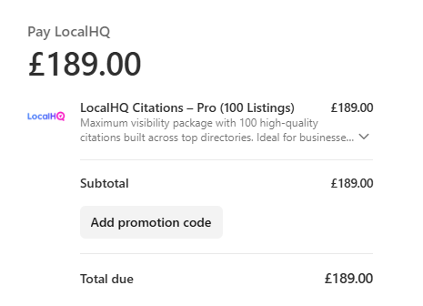 Order Local Citations to be Build in LocalHQ